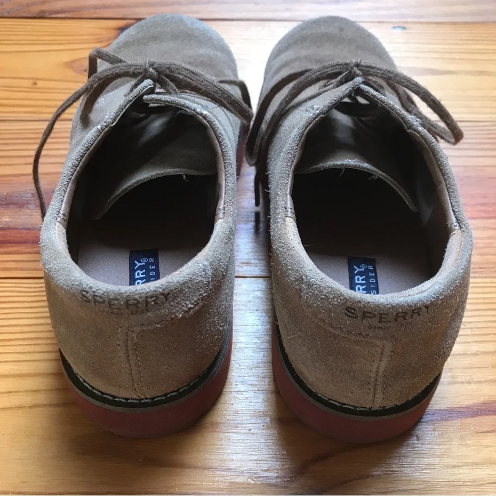 Sperry Tan Beige Suede Sneakers, EUC, 5.5 M 38 W - Picture 6 of 10